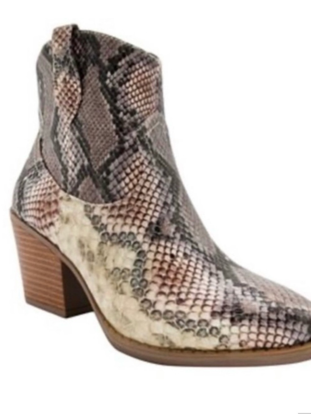 NWT Sugar Tarah Snakeskin Print Ankle Boots, Women's Fashion Booties, Size 8.5 - Picture 3 of 4